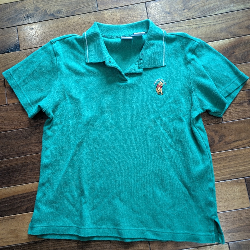 Winnie The Pooh Disney Green Polo Shirt